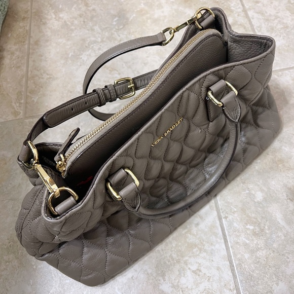Vera Bradley Quilted Leather Satchel - Picture 3 of 5